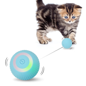 Interactive Cat Toys Ball, Automatic 360° Self-Rotating Rolling Ball with USB Rechargeable pet Exercise Chase Toy Ball for Kitten & Dog Playing