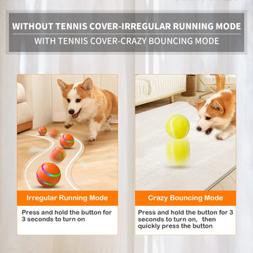 Interactive Dog Ball Toys,Durable Motion Activated Automatic Rolling Ball Toys for Puppy/Small/Medium Dogs,USB Rechargeable